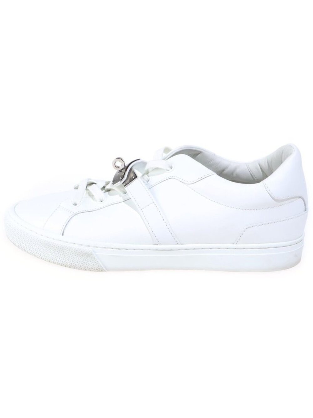 Hermes Day Kelly Leather Low-Top Sneakers White